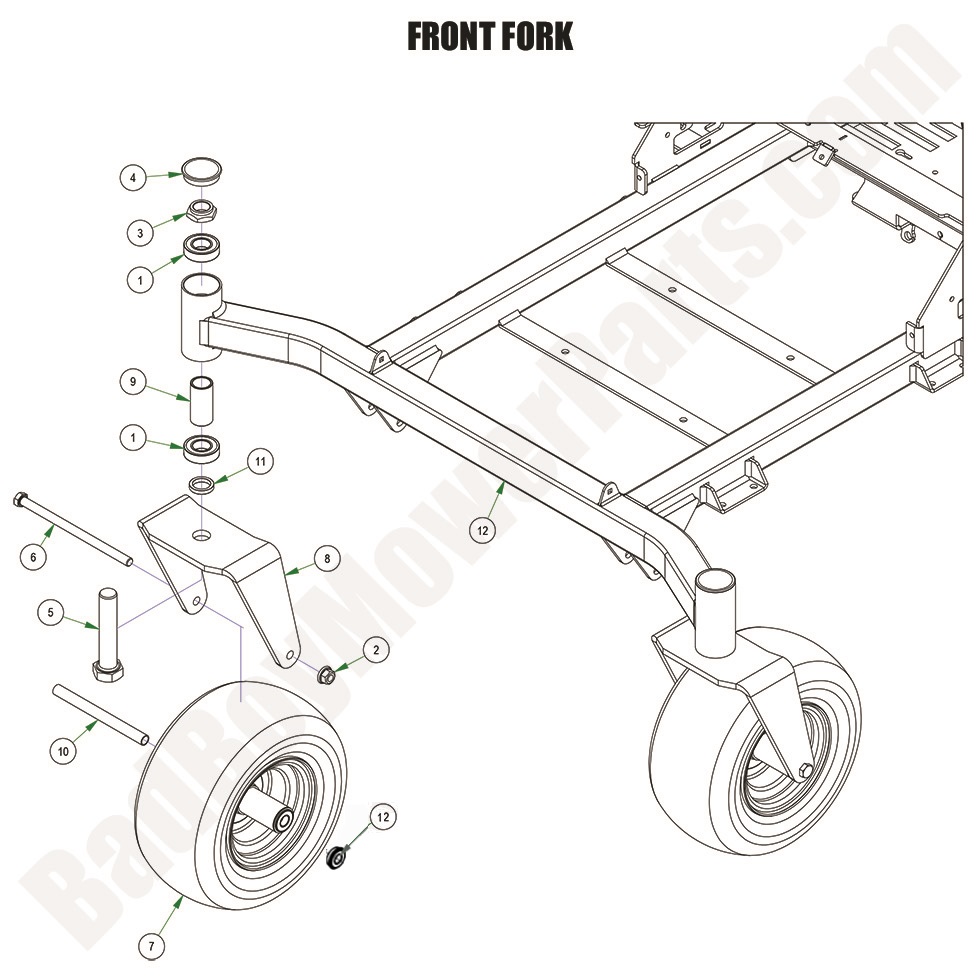 3626 - Bad Boy Mower Parts Lookup > 2024 > ZT Avenger > Front Fork